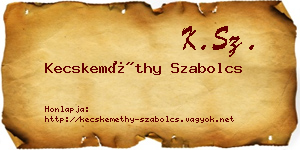 Kecskeméthy Szabolcs névjegykártya