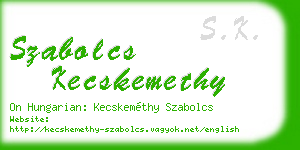 szabolcs kecskemethy business card