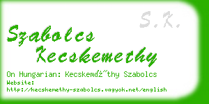 szabolcs kecskemethy business card